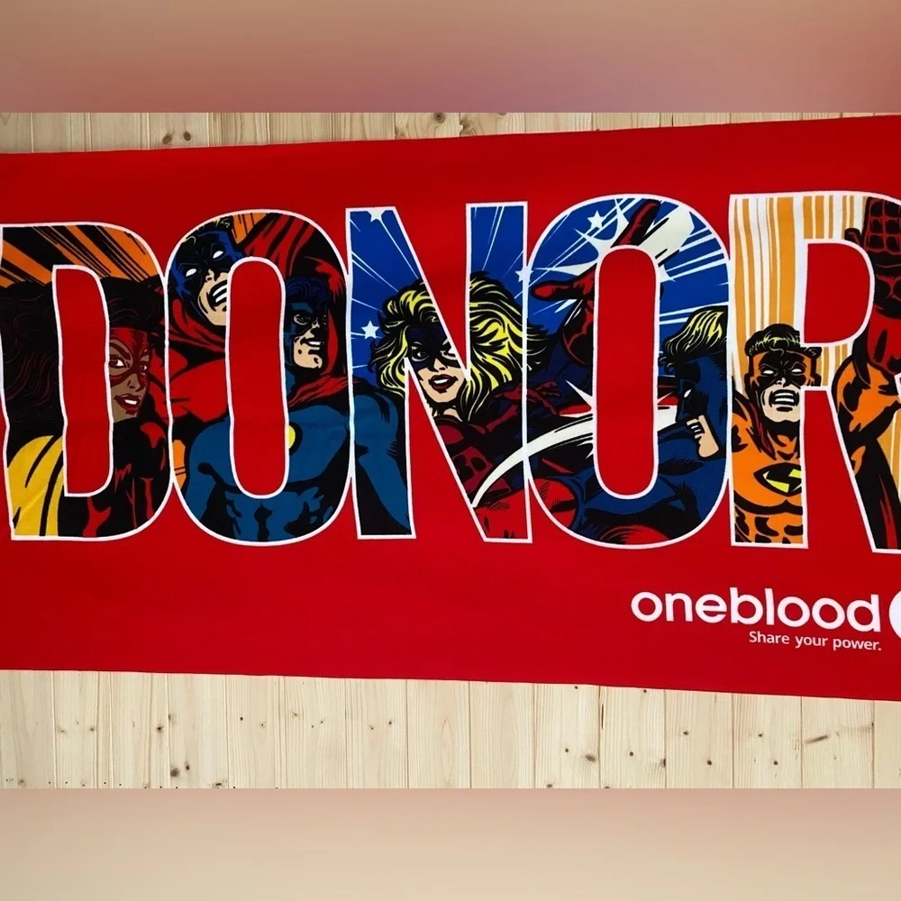NEW One Blood Bath Beach Towel Marvel Characters DONOR Edition